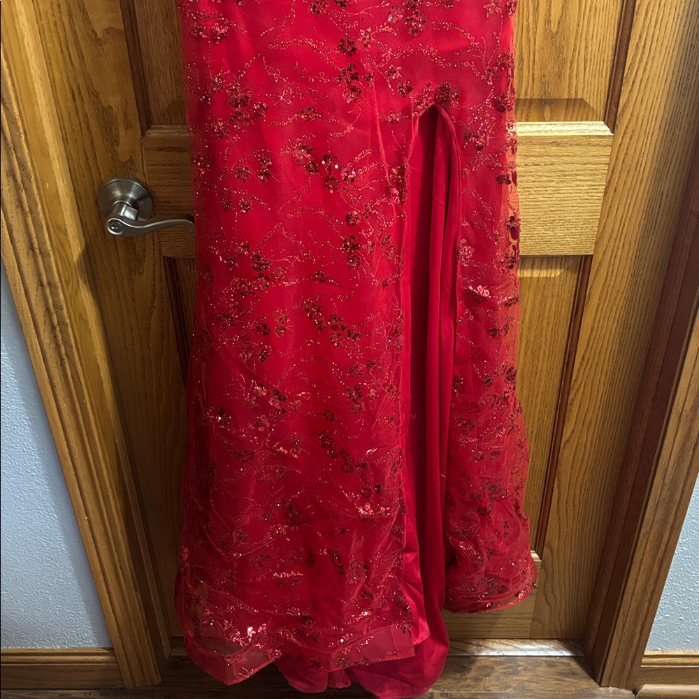 SOLD Amarra Red Prom Dress - Picture 6 of 13